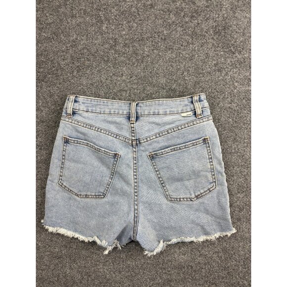 Billabong Denim Shorts Womens 26 Light Wash Cutoff Raw Hem Frayed High Rise - Picture 5 of 6